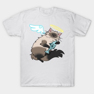 Fluffy Siamese Cat Angel T-Shirt